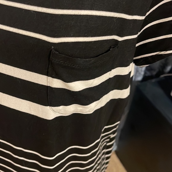 Black & Cream Striped Merona Dress - Size Large - Picture 4 of 7